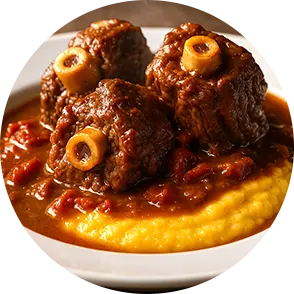 Rabada com polenta mole